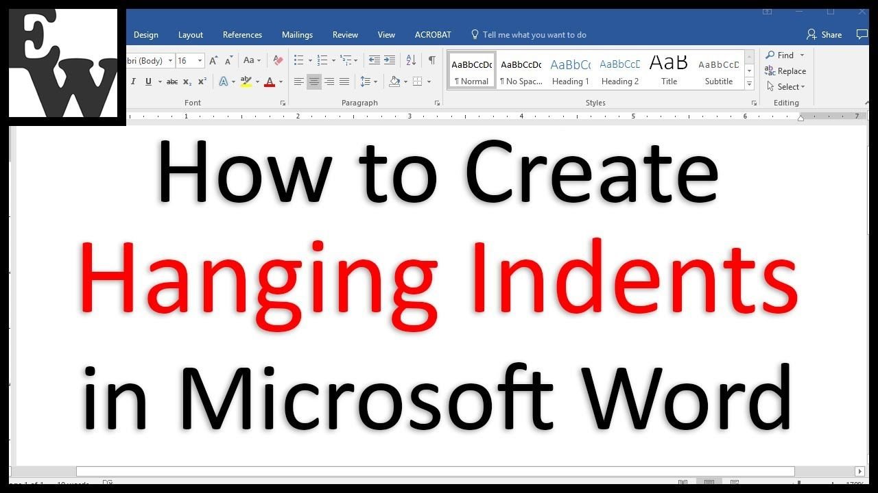 How to Create a Hanging Indent in Word